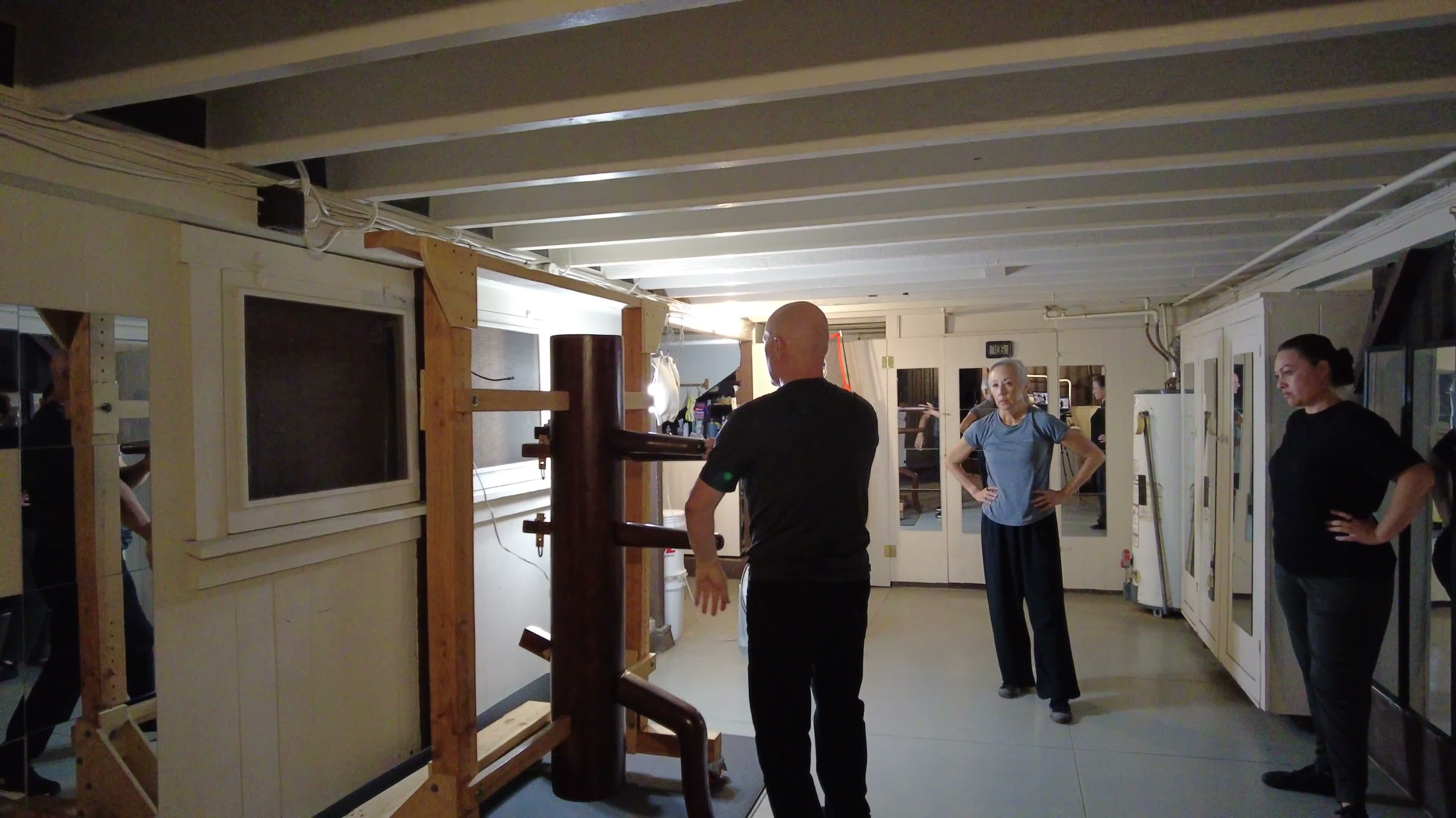 Recent Hilo students training around the wooden dummy at U.S. Wing Chun Hawaii